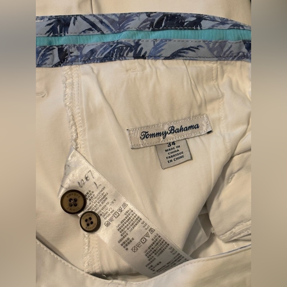 Tommy Bahama Cream Flat Front Shorts Tailored Design Size 34 (5134) - Picture 9 of 10
